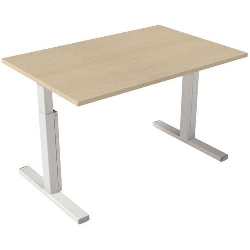 Scrivania dritta 120 x 80 cm - Base a T - Acero,