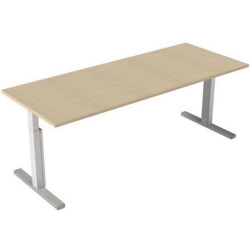 Scrivania dritta 200 x 80 cm - Base a T - Acero,