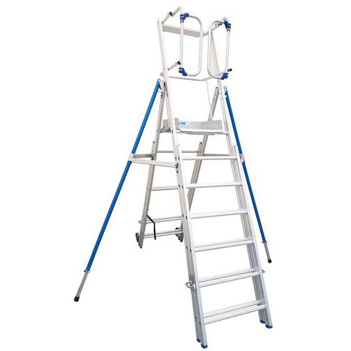 Piattaforma da 7 a 10 gradini, cancelletto tipo saloon,