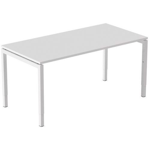 Scrivania regolabile a manovella 160 cm - Bianca,