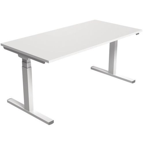 Scrivania ergonomica a regolazione elettrica 160 cm bianca,