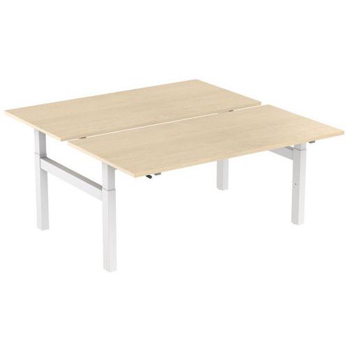 Scrivania dritta Bench a manovella 2 postazioni 180 cm acero,