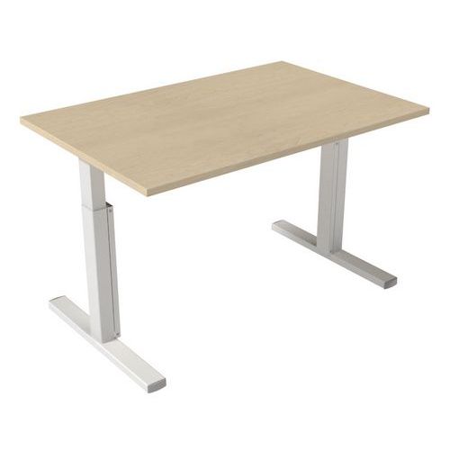 Scrivania dritta manovella a destra 120 x 80 cm - Acero,