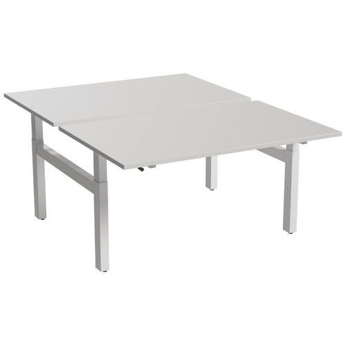Scrivania dritta Bench manovella 2 postazioni 160 cm bianca,