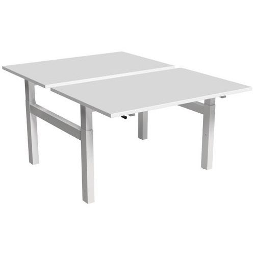 Scrivania dritta Bench manovella 2 postazioni 120 cm bianca,