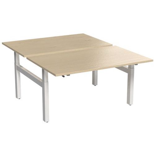Scrivania dritta Bench a manovella 2 postazioni 140 cm acero,
