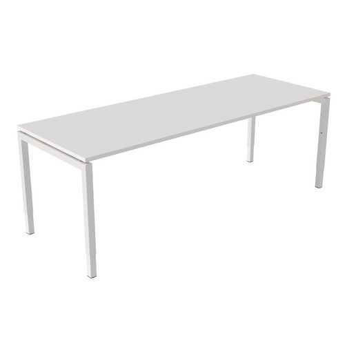 Scrivania regolabile a manovella 220 cm - Bianca,