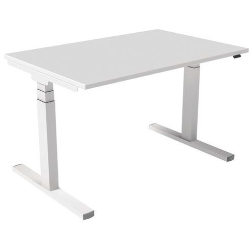 Scrivania ergonomica a regolazione elettrica 120 cm bianca,