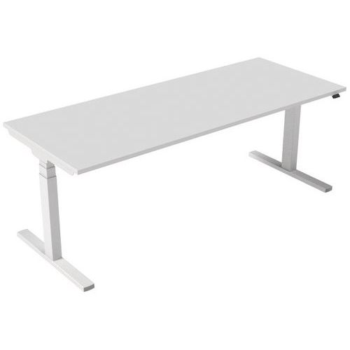 Scrivania ergonomica a regolazione elettrica 200 cm bianca,