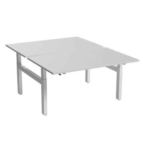 Scrivania dritta Bench a manovella 2 postazioni 180cm bianca,