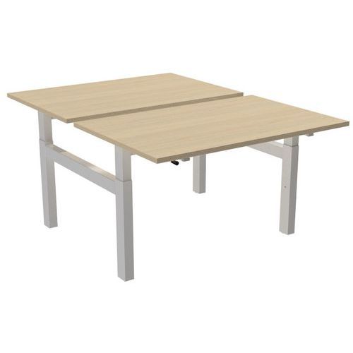 Scrivania dritta Bench a manovella 2 postazioni 120 cm acero,