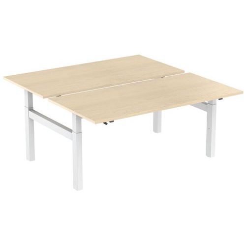 Scrivania dritta Bench a manovella 2 postazioni 160 cm acero,