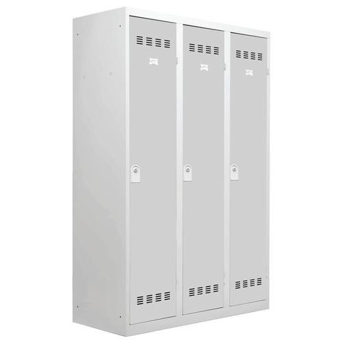 Armadietto sporco/pulito 3 colonne 400mm chiave grigio,