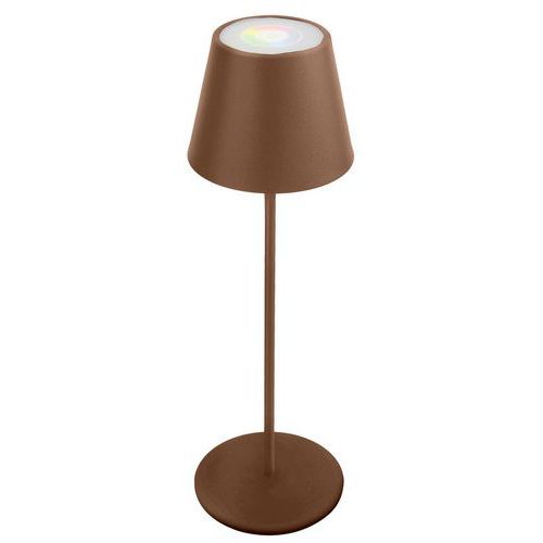 Lampada da tavolo touch a led ricaricabile corten,