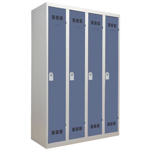Armadietto sporco/pulito 4 colonne 300mm chiave blu,