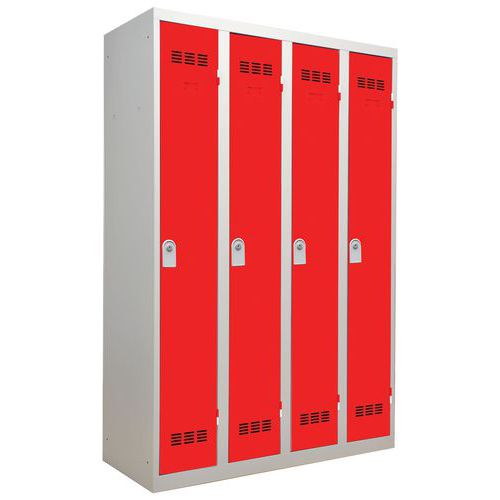 Armadietto sporco/pulito 4 colonne 300mm chiave rosso,