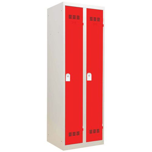 Armadietto sporco/pulito 2 colonne 300mm chiave rosso,