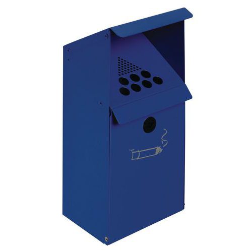 Posacenere da parete in acciaio - Con supporto - 3,7 L - Blu,