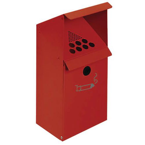 Posacenere da parete in acciaio - Con supporto - 3,7 L - Rosso,