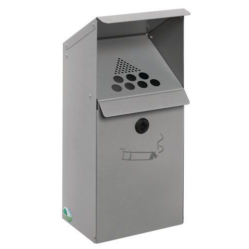 Posacenere da parete in acciaio - Con supporto - 3,7 L - Argento,