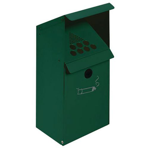 Posacenere da parete in acciaio - Con supporto - 3,7 L - Verde muschio,