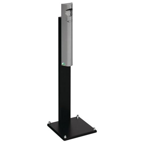 Posacenere da parete in acciaio - Con piede - 3,5 L - Argento con piede nero,