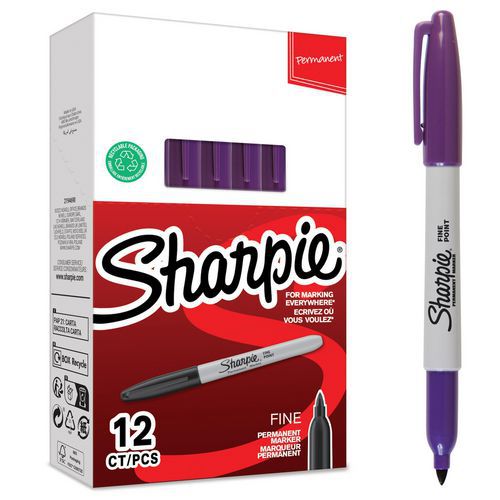 Pennarello indelebile punta fine-12-Viola-Sharpie®,