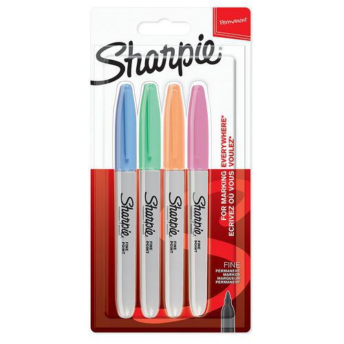 Lotto di 4 pennarelli indel Sharpie Fine-Colori ass pastello,