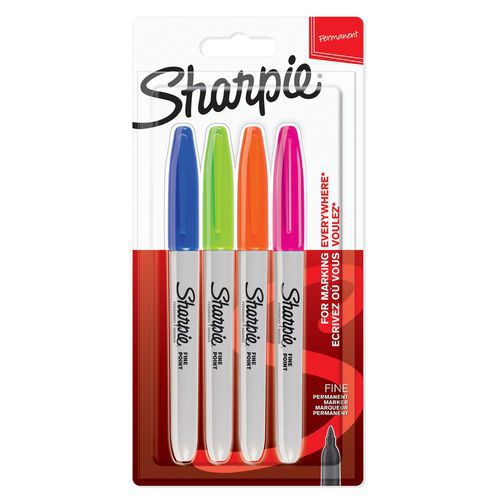 Lotto di 4 pennarelli indelebili Sharpie Fine-Colori ass Fun,