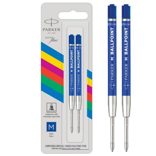 Lotto 2 ricariche per penna Parker®-Inchiostro blu-Parker®,