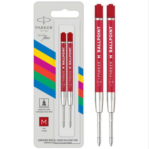 Lotto 2 ricariche per penna Parker®-Inchiostro rosso-Parker®,