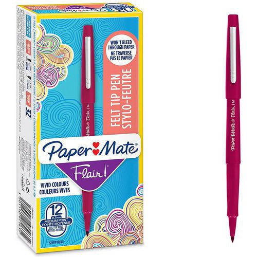 Confezione da 12 penne in feltro Flair®-Magenta-Paper Mate®,