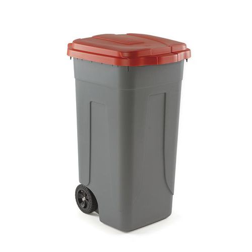 pattumiera 100 L con coperchio rosso,