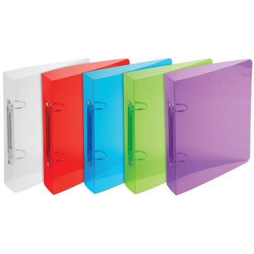 Set di 15 raccoglitori PP 2 anelli 30 mm 23 x 22 Crystal,