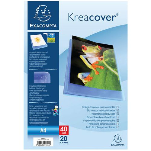 Portalistini blu PP semirigido kreacover® 40 facciate A4,