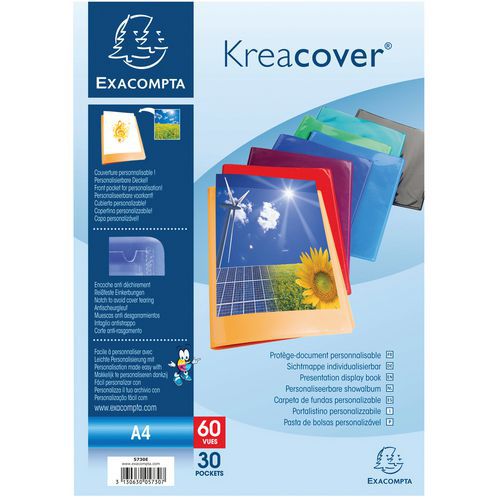 Set da 12 portalistini in PP kreacover® 60 facciate A4 assortiti,