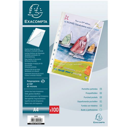 Confezione in cartoncino da 100 buste con apertura superiore e laterale in formato A4,