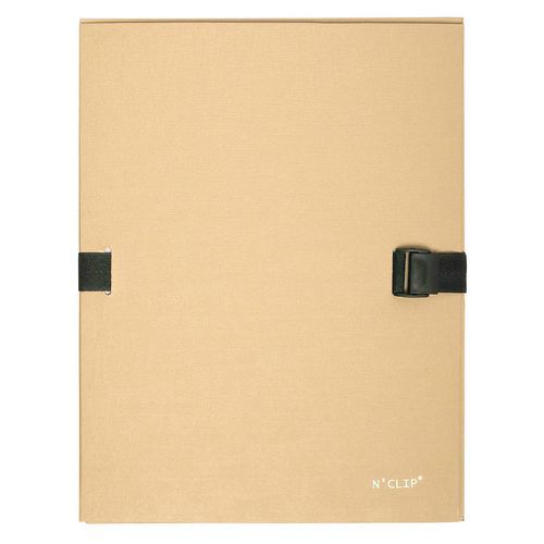 Cartelletta con retro estendibile n'clip Beige-grigio chiaro,