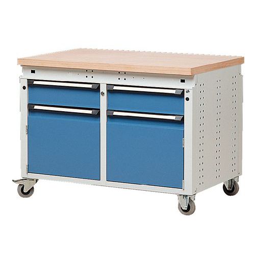 Carrello Mobile Larg.1150 2 Cassetti+2 Ante Multistrato,