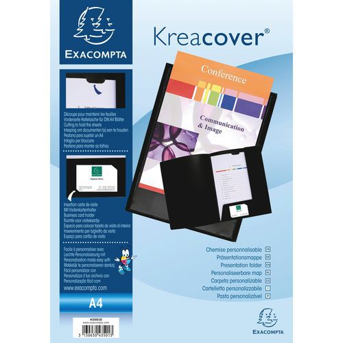 Cartelletta di presentazione PP flessibile krea cover - a4 Nero,