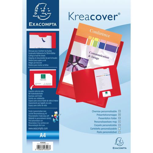 Cartelletta di presentazione PP flessibile krea cover - a4 Rosso,