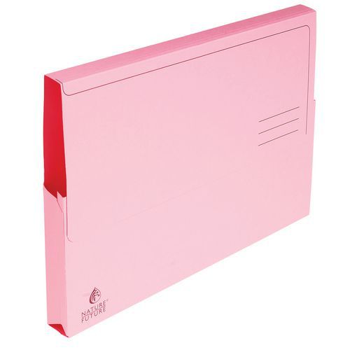 Confezione da 50 cartellette con tasca super 250 - 24,5 x 32,5 cm Rosa,
