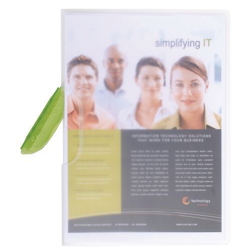 Set di 25 cartellette in pp clip a colori di design A4 Assortite,