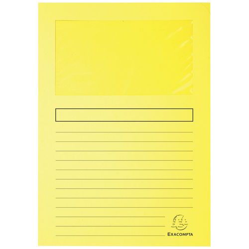 Confezione da 100 cartelline con finestra Super 160g/m2 - 22x31cm Giallo canarino,