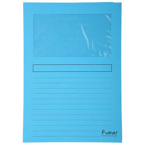 Confezione 25 cartellette con finestrella forever da 120 g/m² 22 x 31 cm Azzurro,