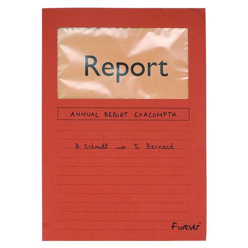 Confezione 25 cartellette con finestrella forever da 120 g/m² - 22 x 31 cm Rosso,