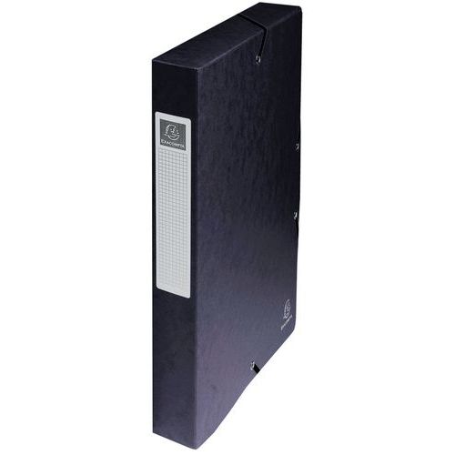 Scatola portadocumenti exabox retro da 40 mm cartoncino lucido - A4 Nero,