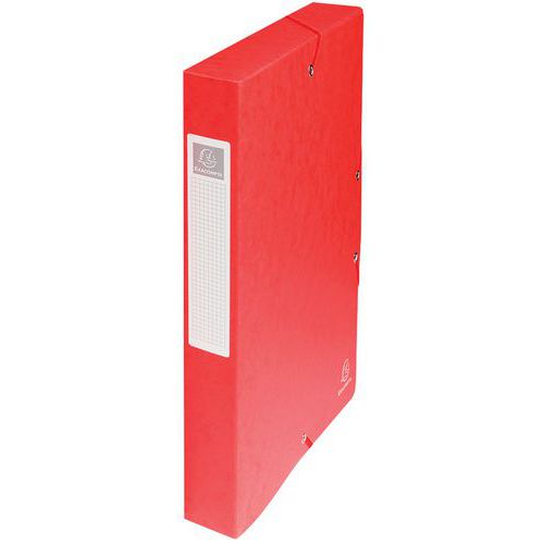 Scatola portadocumenti exabox retro da 40 mm cartoncino lucido - A4 Rosso,