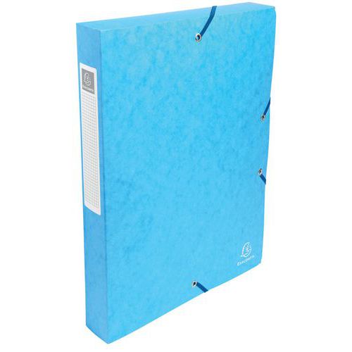 Scatola portadocumenti exabox retro da 40 mm cartoncino lucido A4 Turchese,