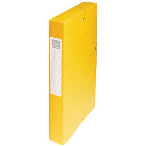 Scatola portadocumenti exabox retro da 40 mm cartoncino lucido - A4 Giallo,